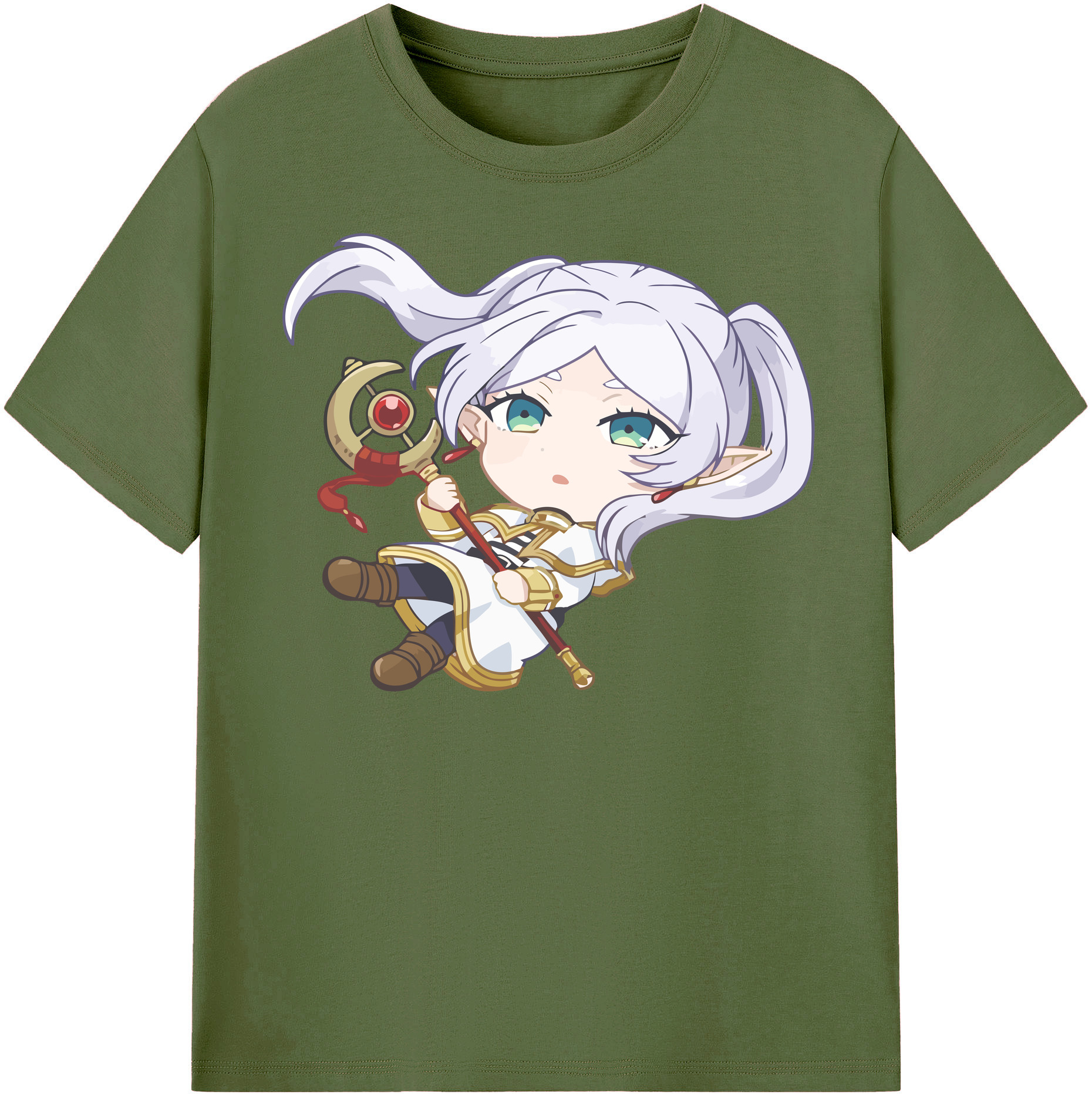 （画像用） 葬送のフリーレン Frieren 綿100％半袖Tシャツ（フロントプリント）